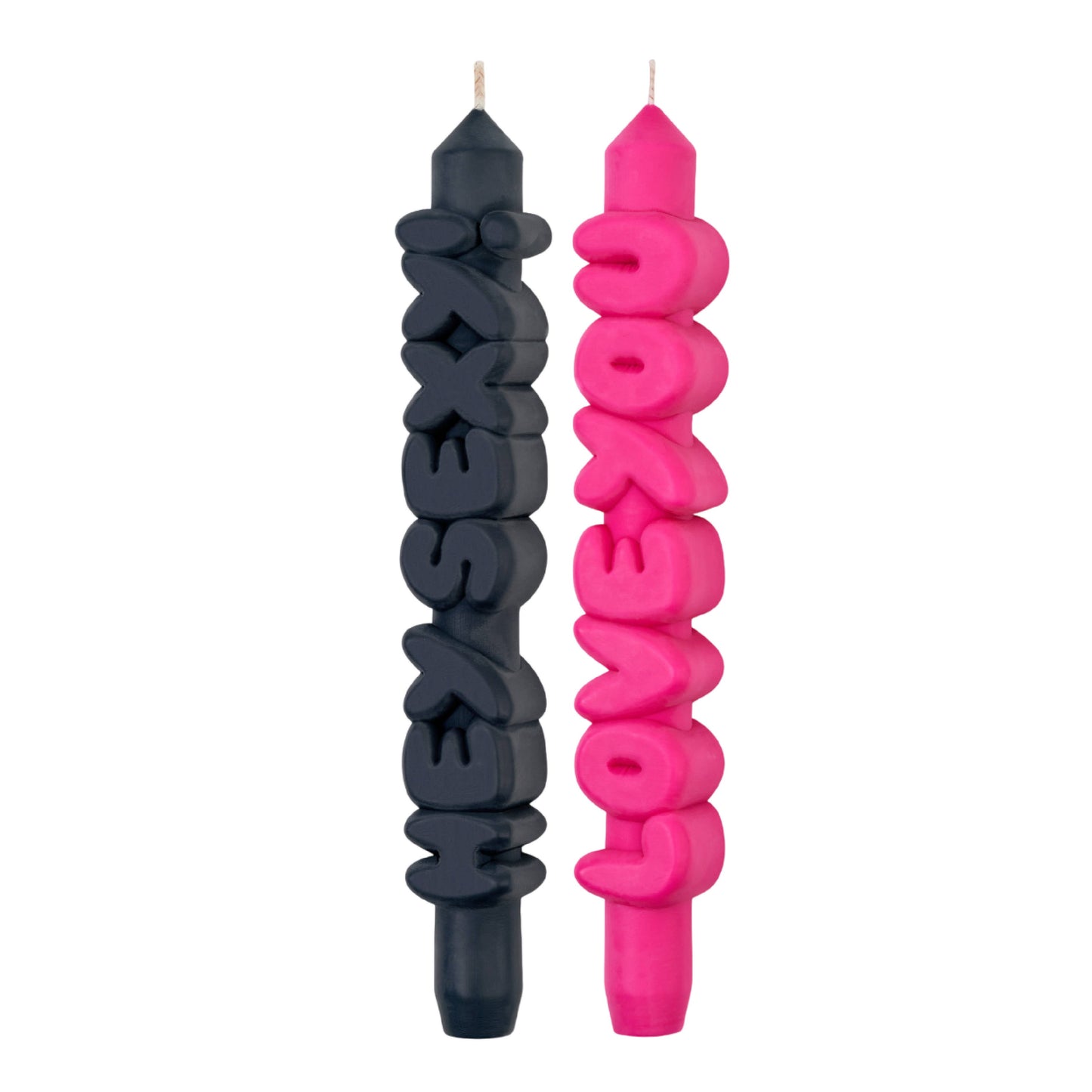 CandleHand Taper Candle Set | Sweet Talk Black & Pink