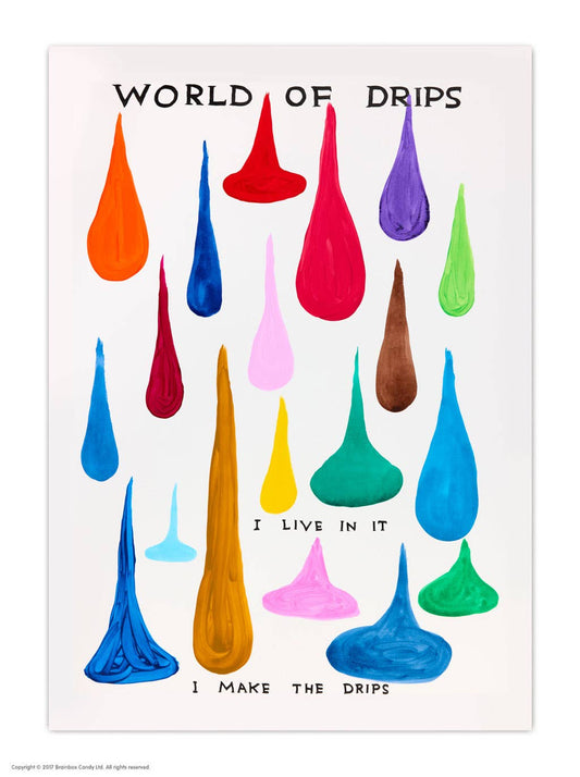 Funny A6 Art Postcard by David Shrigley - World Of Drips
