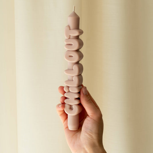 CandleHand Taper candle - CHILL OUT - Cream