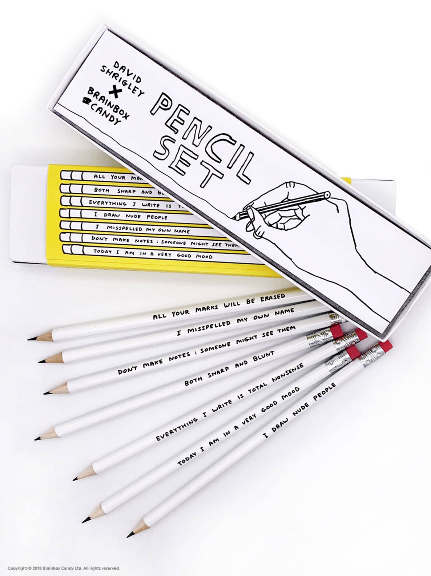Funny Gift - David Shrigley Pencil Box - 6 Designs (Set 1)