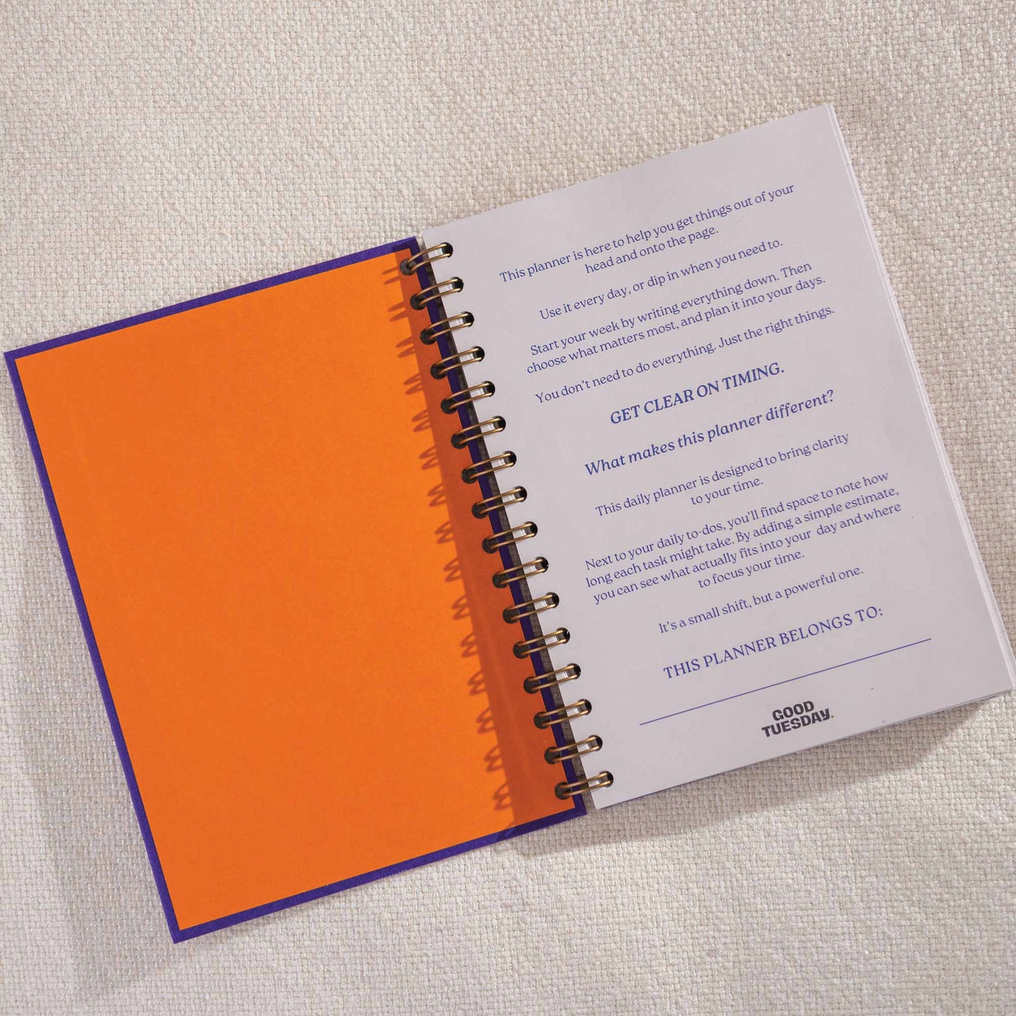 Daily Productivity Planner | Undated | Hardback | Purple