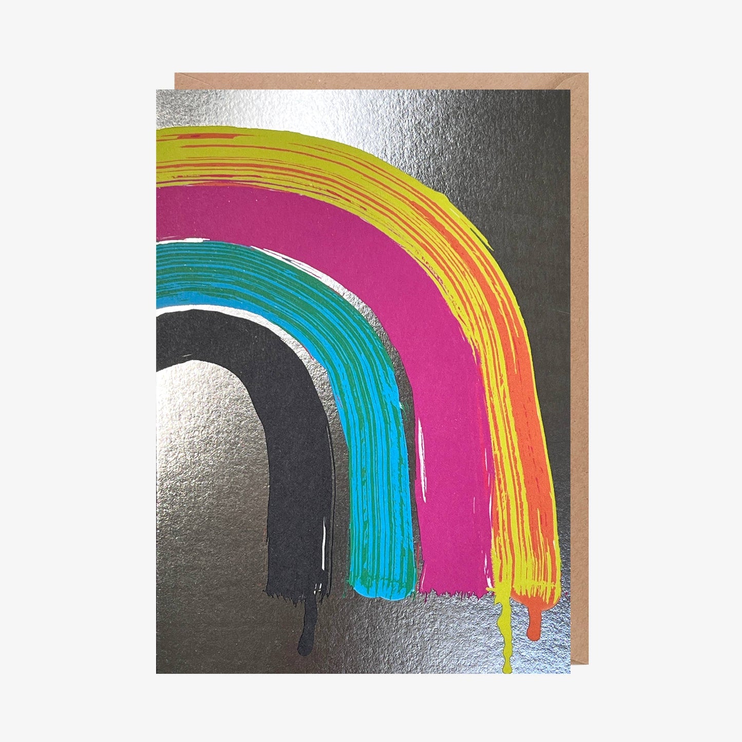 Greeting Card - Rainbow, Foil Background (Foil Finish)