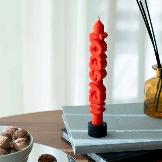 CandleHand Taper candle - HEY SEXY! - Orange