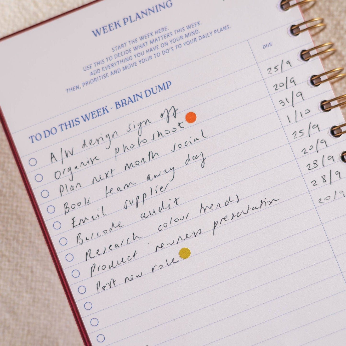 Daily Productivity Planner | Undated | Hardback | Matcha