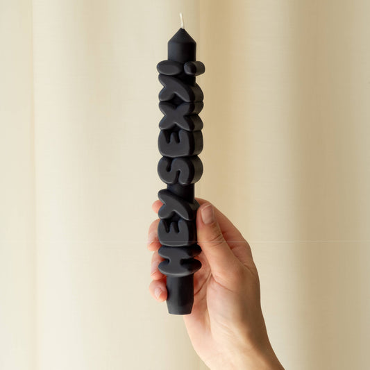 CandleHand Taper candle - HEY SEXY! - Black
