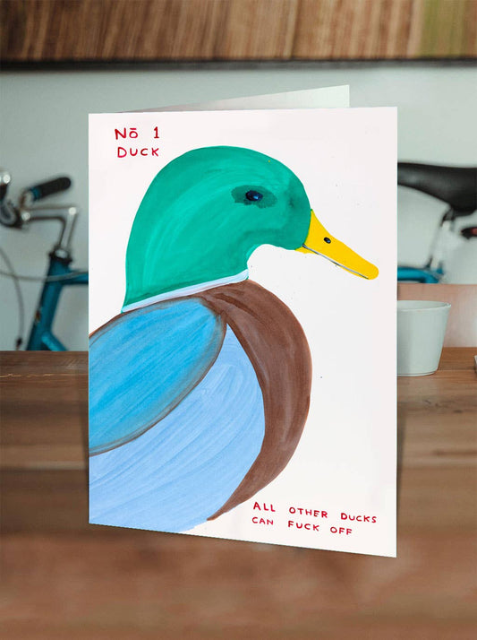 Funny Greetings Card - No. 1 Duck by David Shrigley