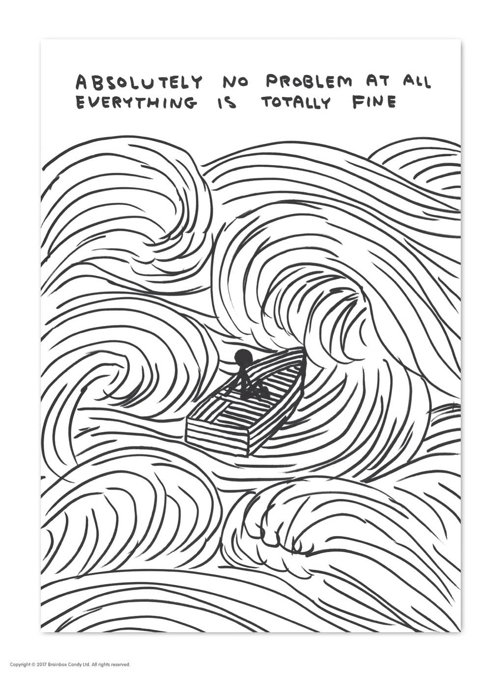 Funny A6 Art Postcard By David Shrigley - No Problem At All