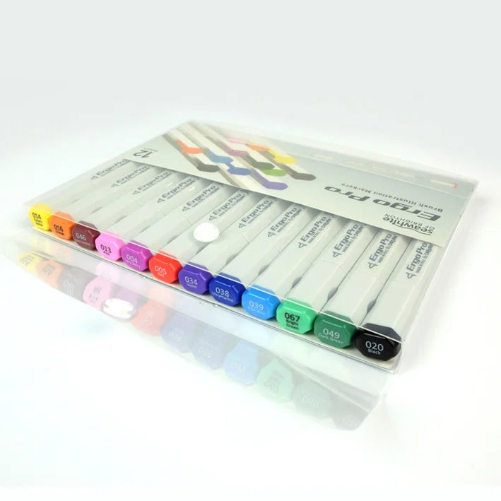 Ergo Pro Illustration Markers Set of 12 Assorted Colours