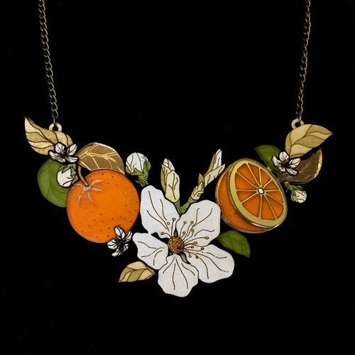St Clements- orange blossom statement necklace