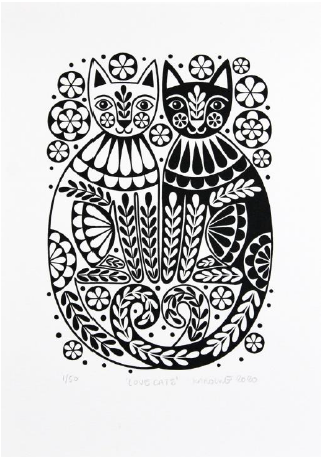 Love Cats Black & White by Karoline Rerrie