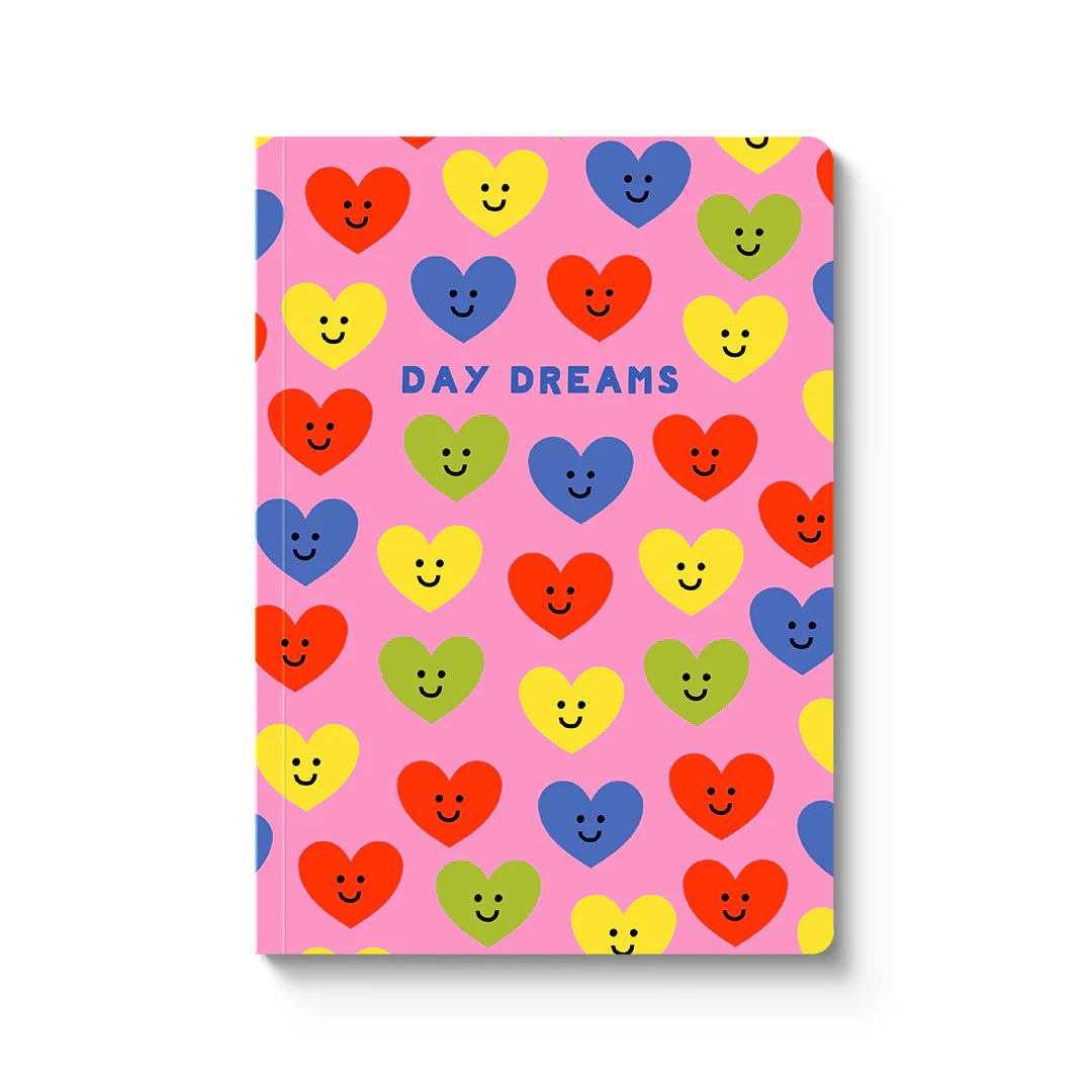 Day Dreams Hearts Paperback Notebook