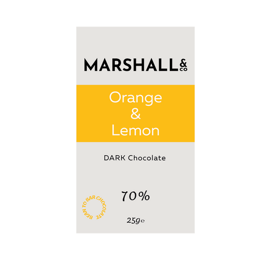 Orange & Lemon 70%  Dark Chocolate Mini Bar 25g