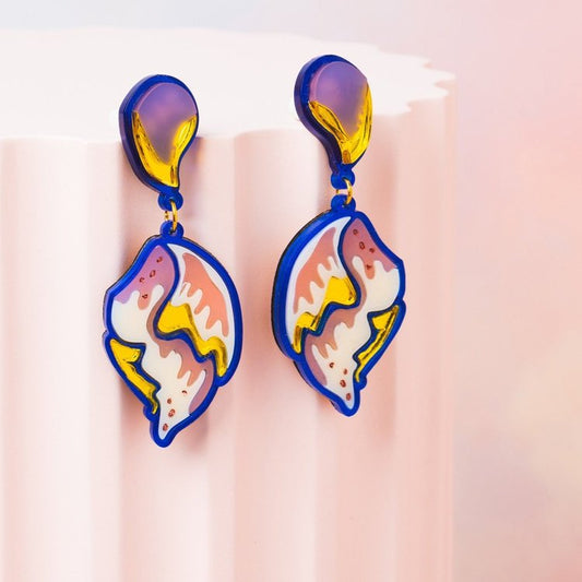 William Morris Flower Shell Earrings