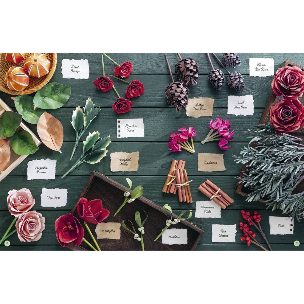 The Bouquet in a Book Christmas Wreath: Pre-punched pages to press out and make