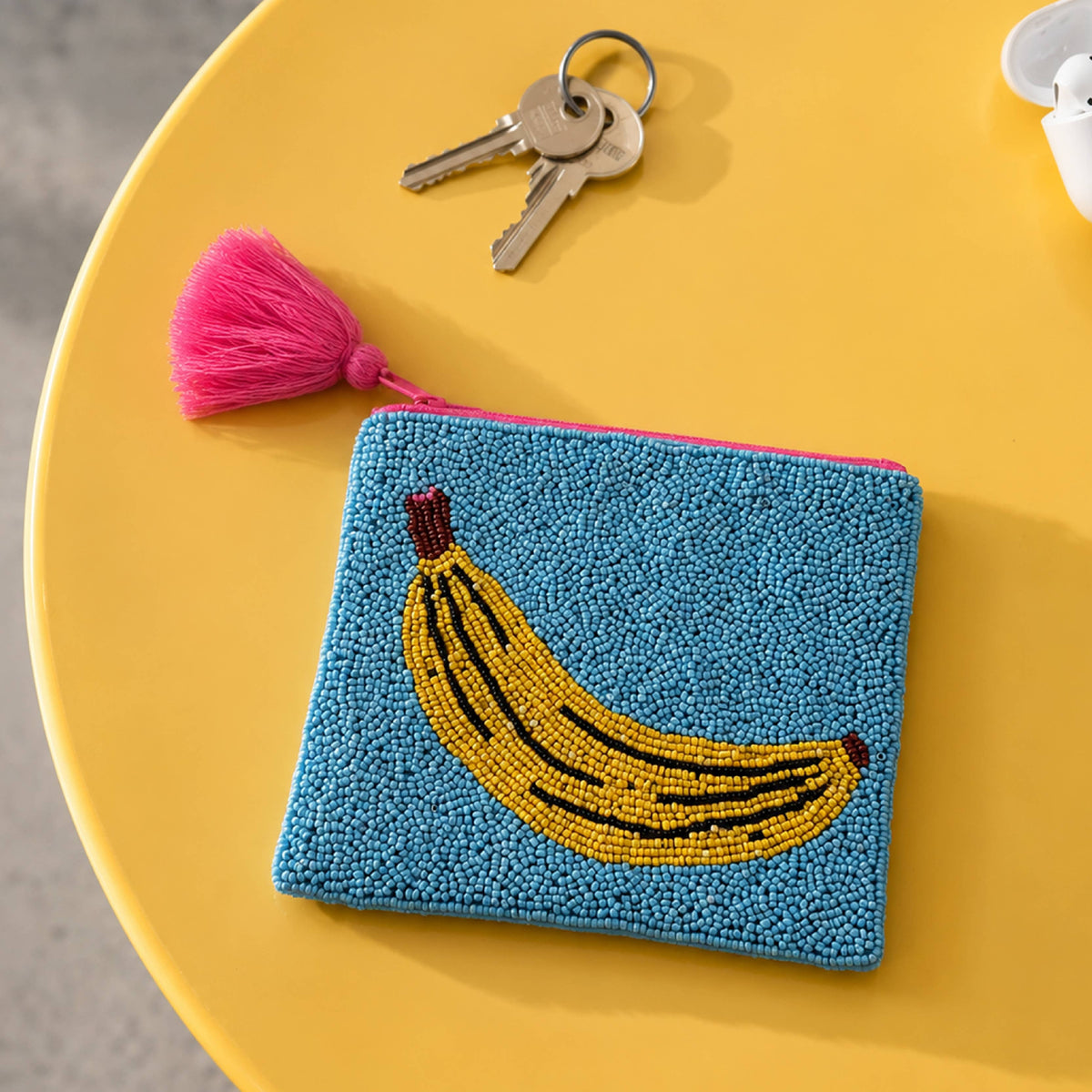 Helio Ferretti | Medium Beaded Coin Purse | Banana