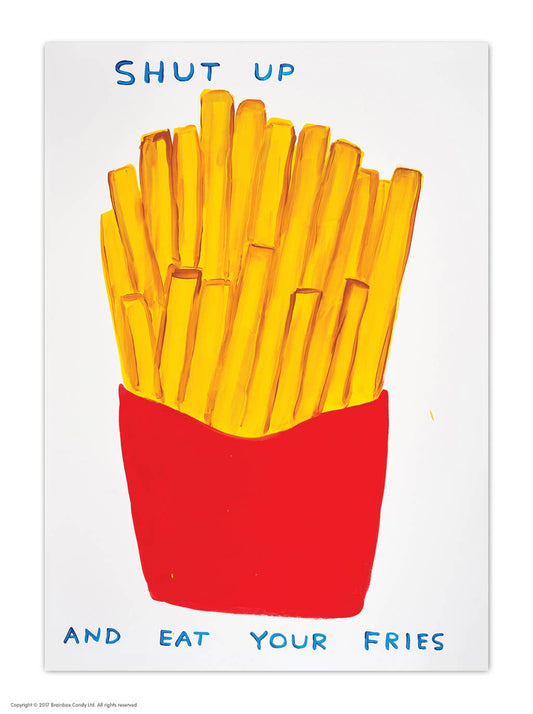Funny A6 Art Postcard By David Shrigley - Eat Your Fries