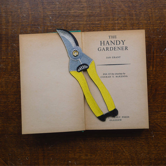 Yellow Gardening Secateurs | Fabric Bookmark