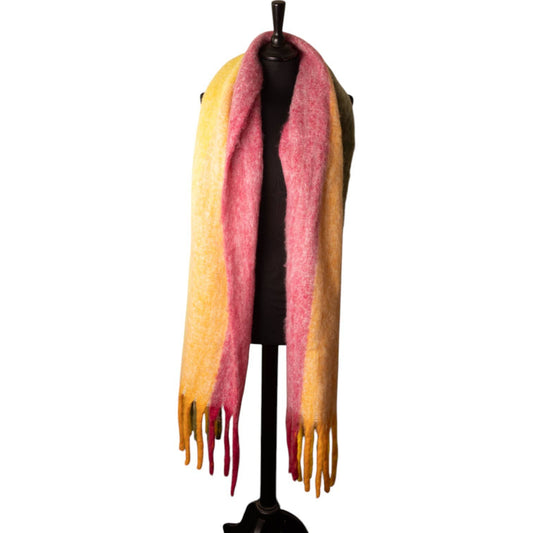 Striped Chunky Winter Scarf
