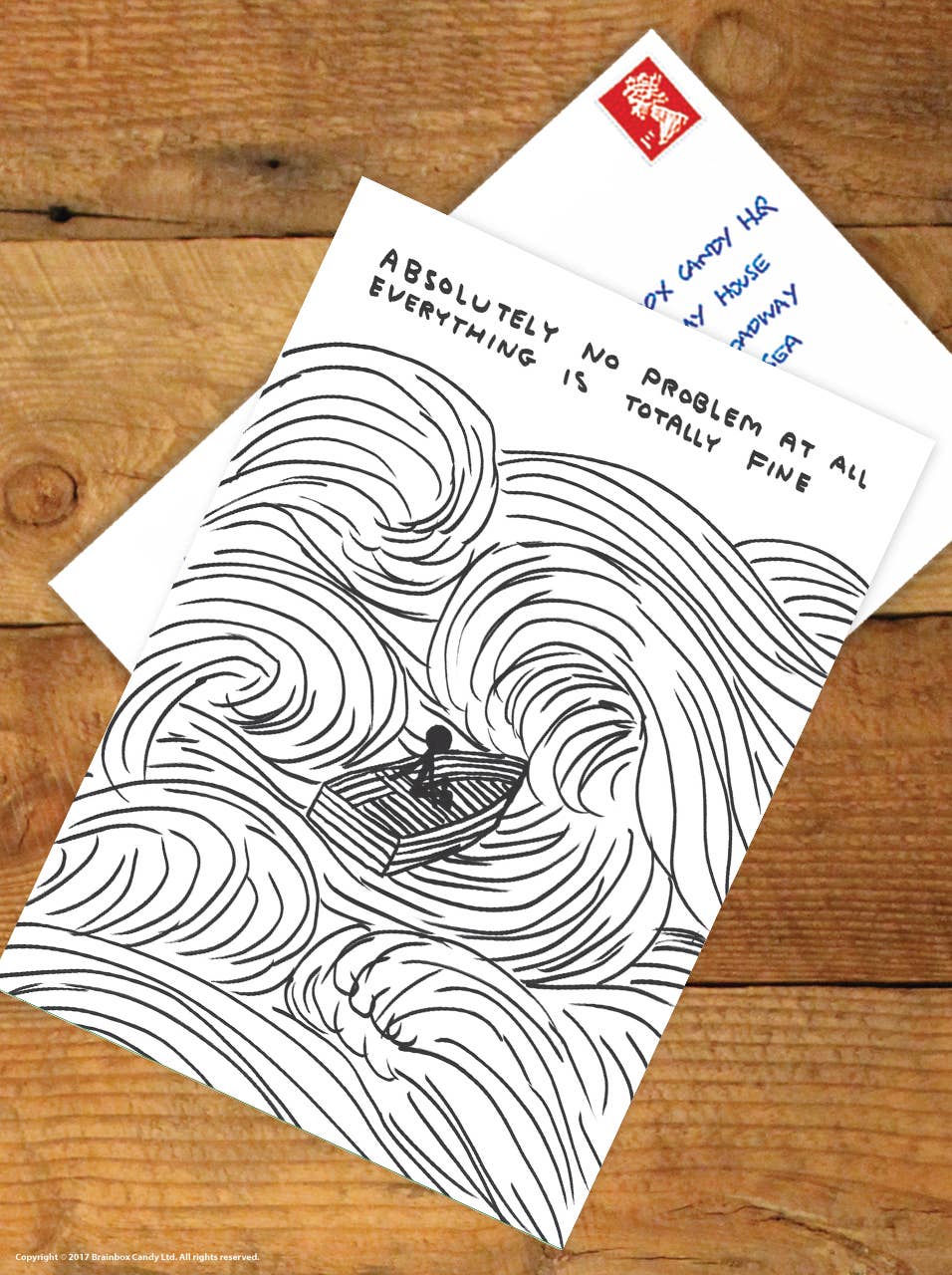 Funny A6 Art Postcard By David Shrigley - No Problem At All