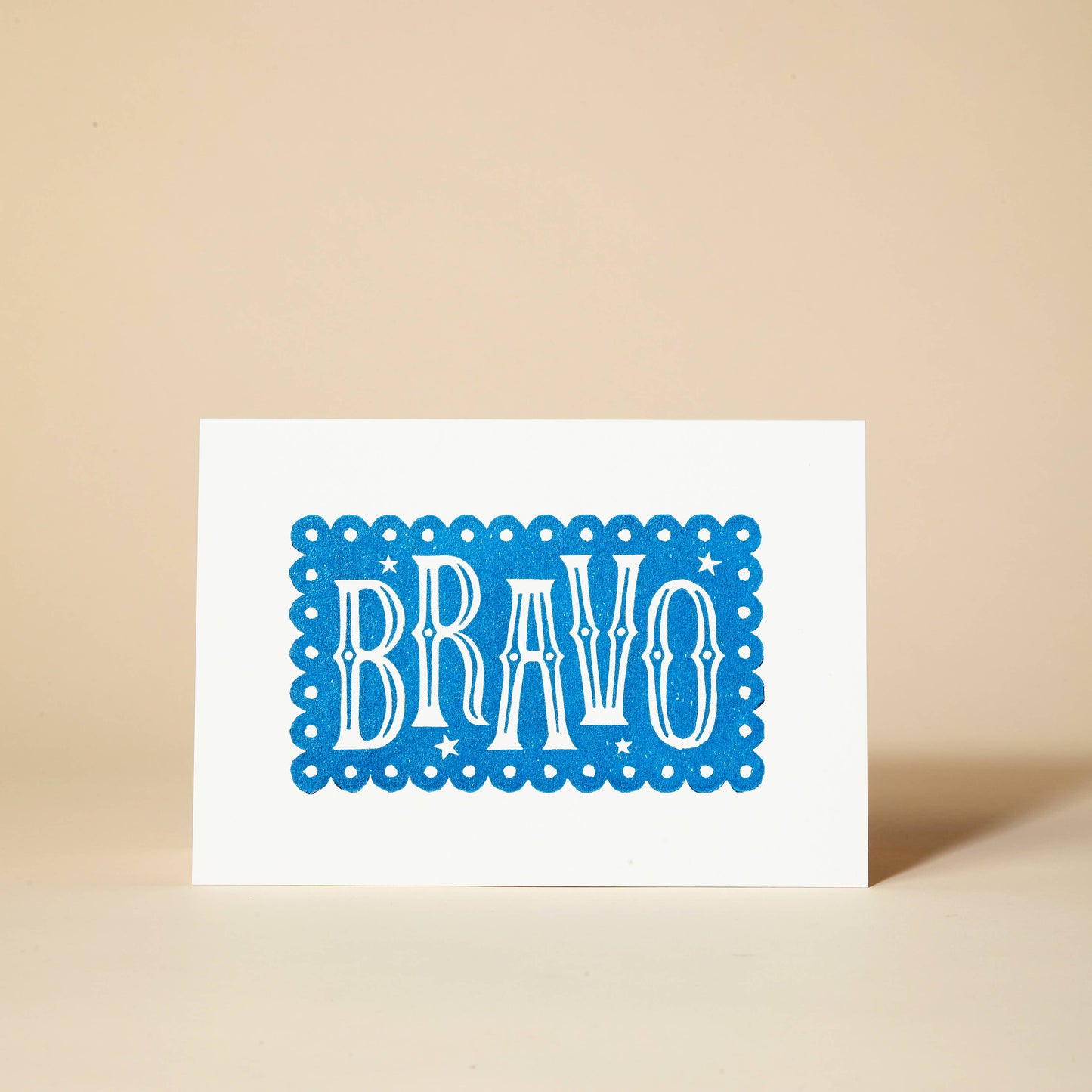 BRAVO Linocut Greeting Card