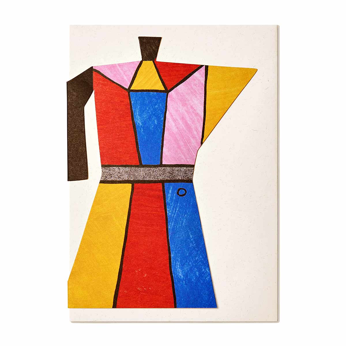 Colour Block Coffee Pot Shaped Greeting Card