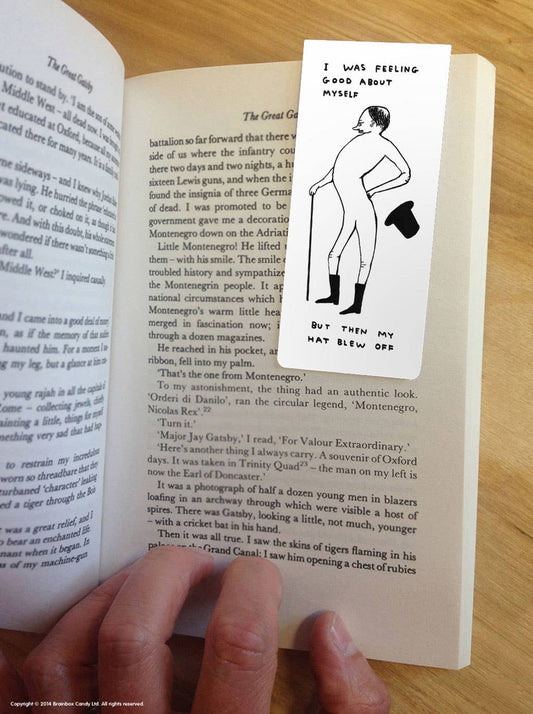 Funny Gift - Feeling Good Bookmark by David Shrigley