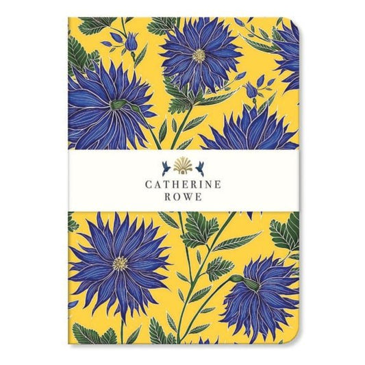Blue Flowers Luxury A5 Notebook- Catherine Rowe