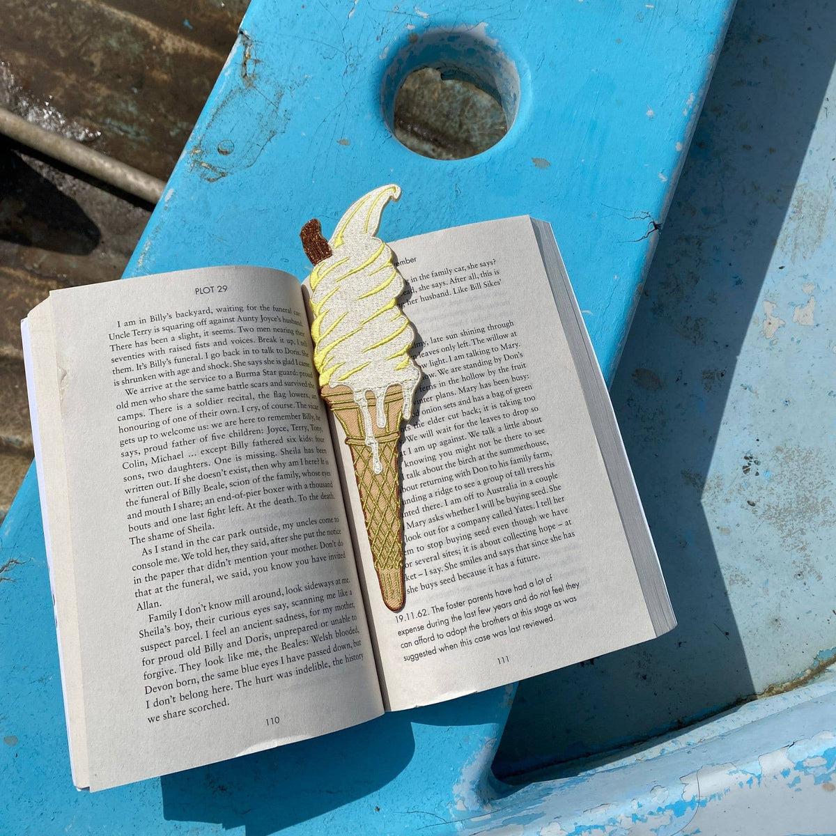 Ice Cream |  Embroidered Fabric Bookmark