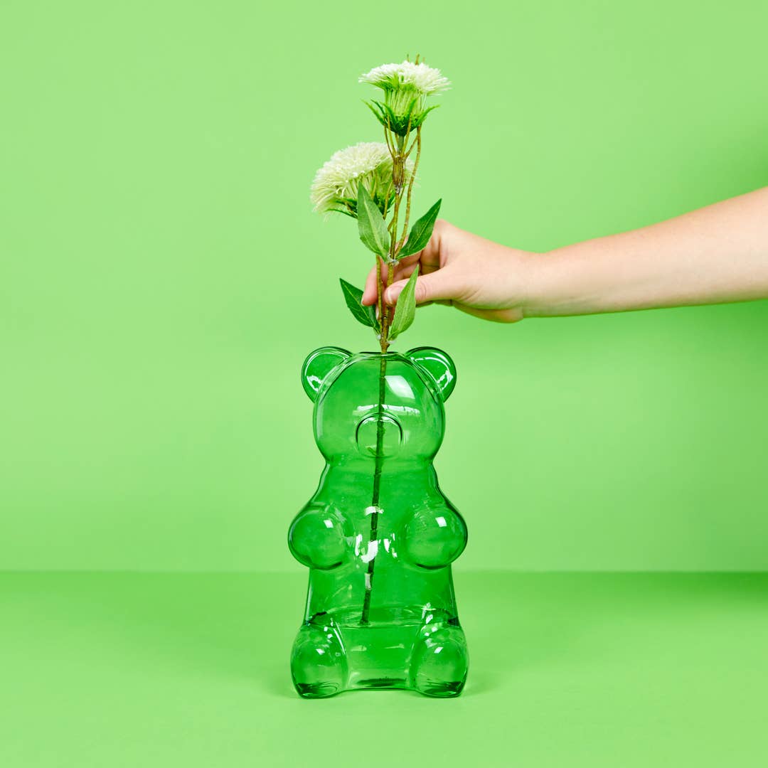 Balvi Yummy Bear Glass Vase Green Vase