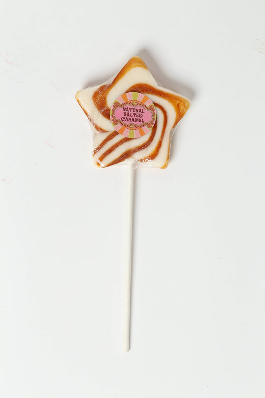 Natural Candy Salted Caramel Star Shaped lollipop 60g Vegan