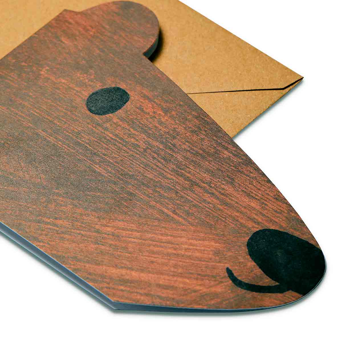 Brown Bear Shaped Greeting Card