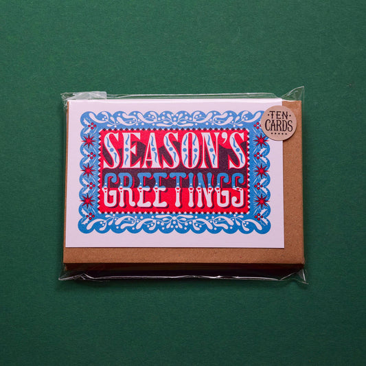'Season's Greetings' Pack Christmas Cards (10 Cards)