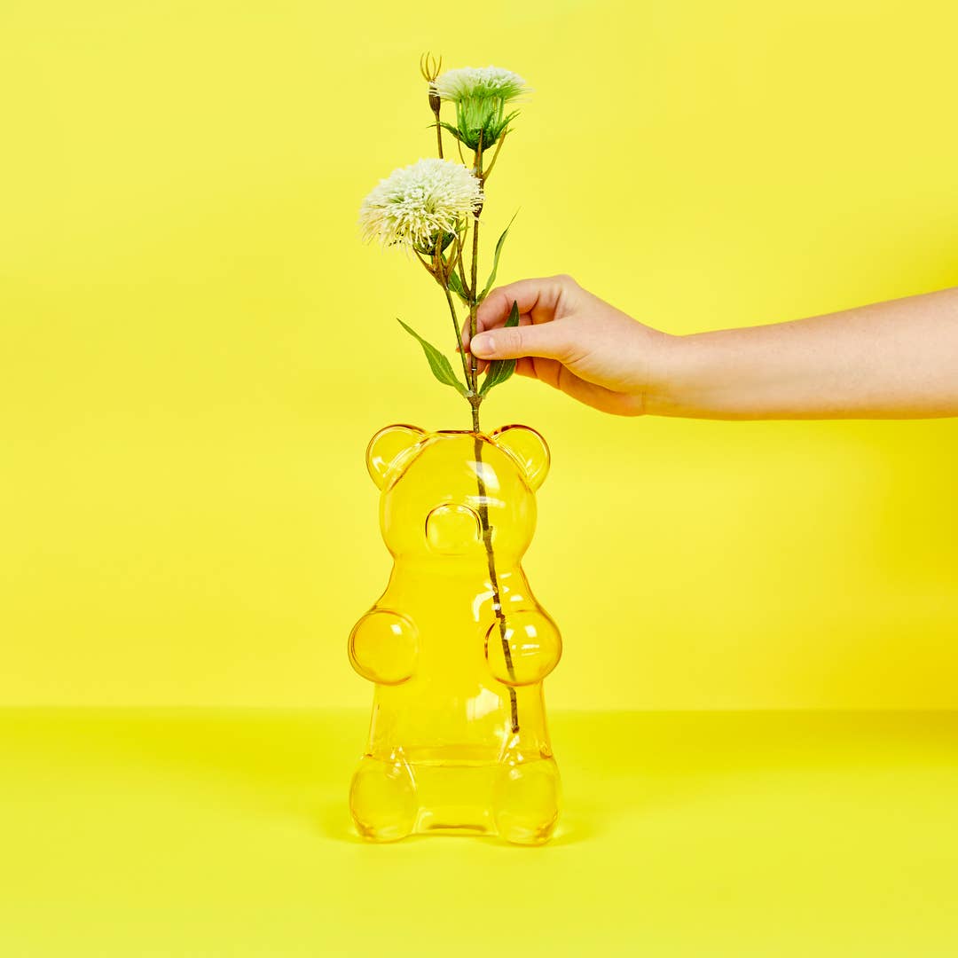 Balvi Yummy Bear Glass Vase Yellow Vase