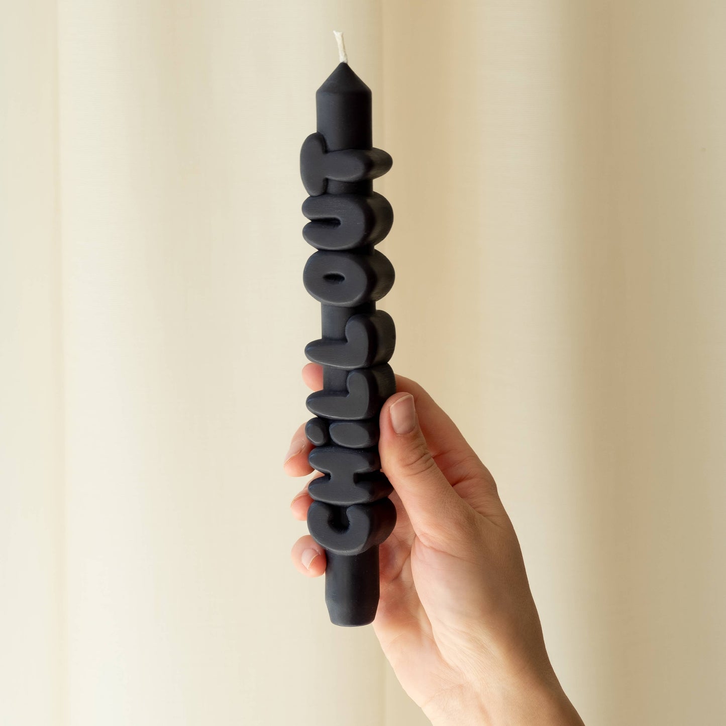 CandleHand Taper candle | Chill Out | Black
