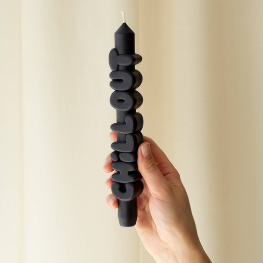 CandleHand Taper candle | Chill Out | Black