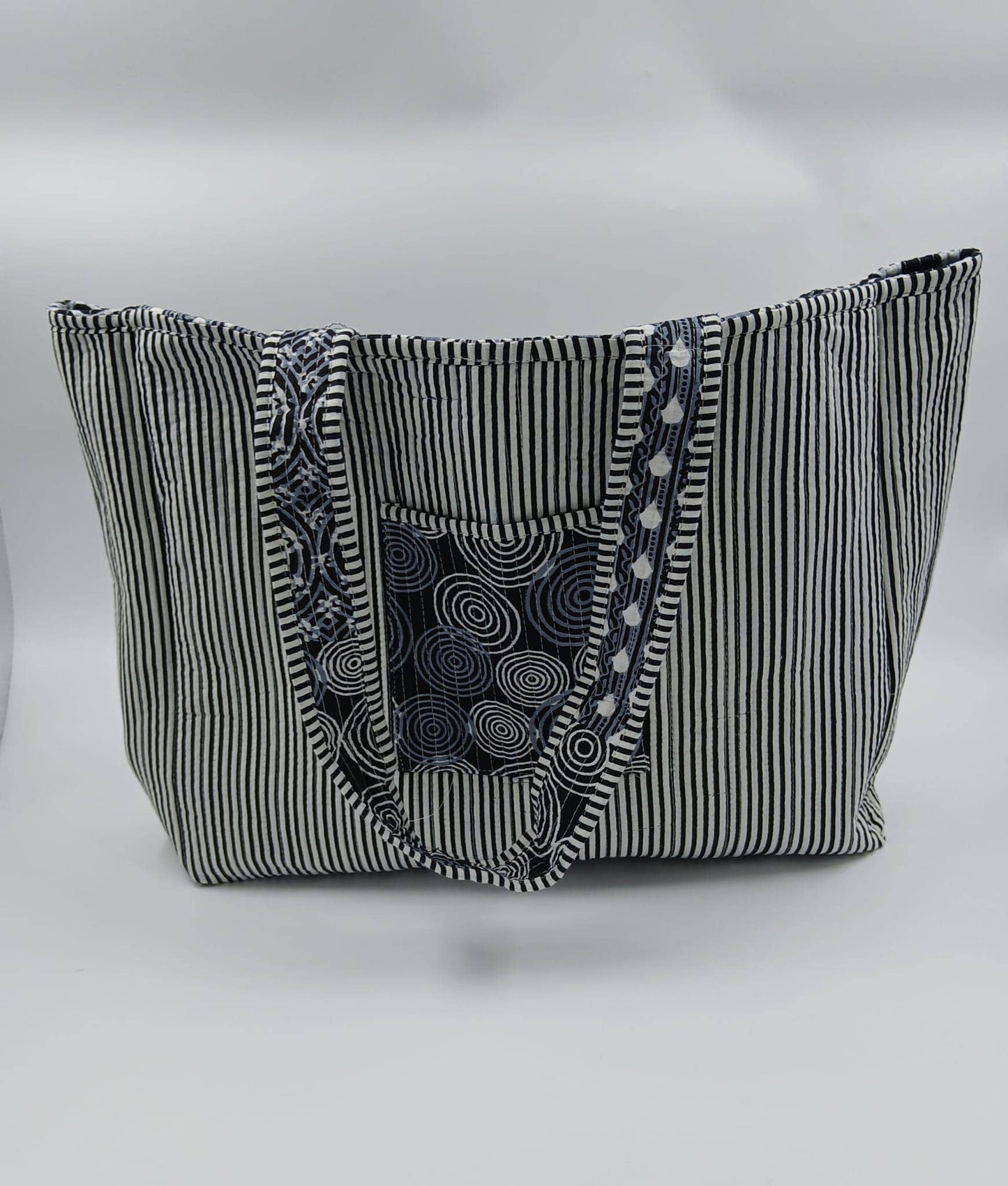 100% Cotton Kantha Quilted Boho Reversible Tote Bag