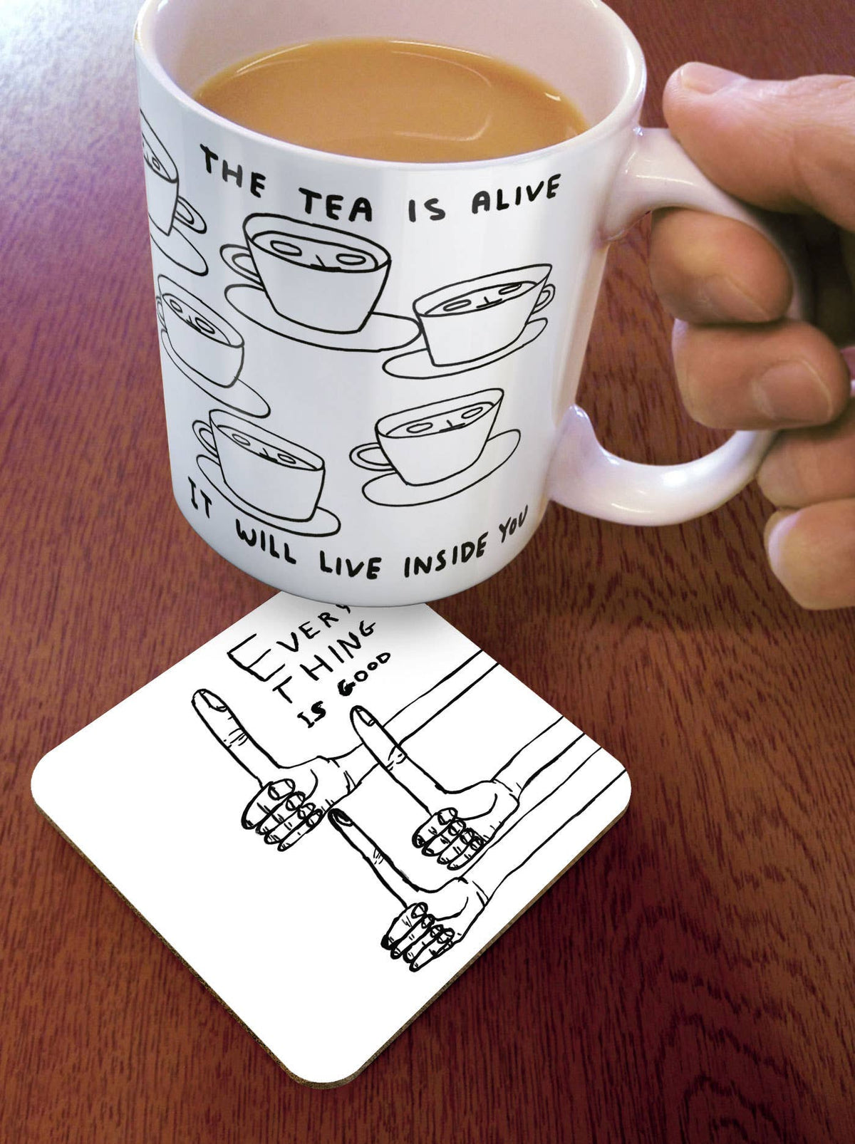 Funny Gift David Shrigley Coaster - Everything Is Good