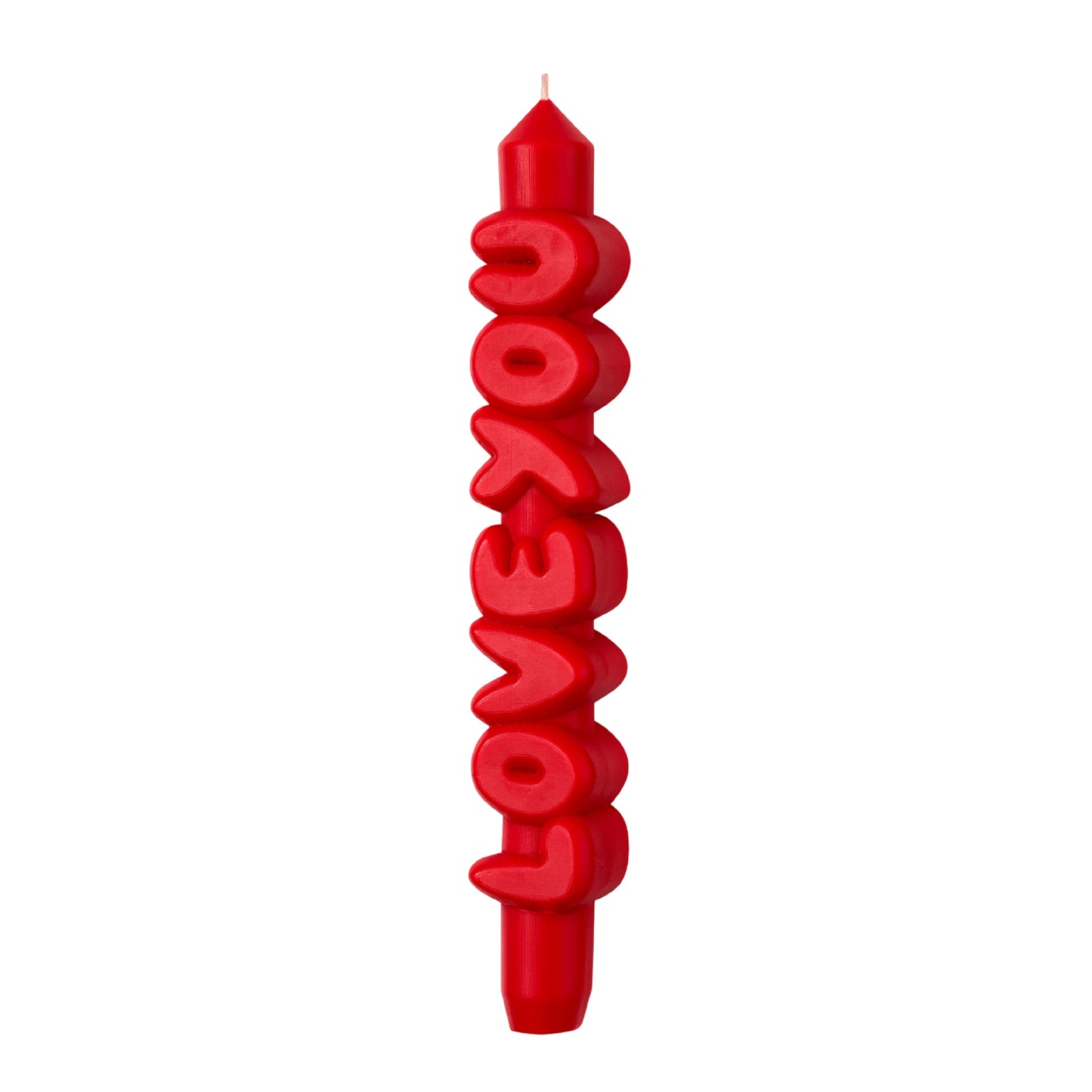 CandleHand Taper candle - LOVE YOU - Red