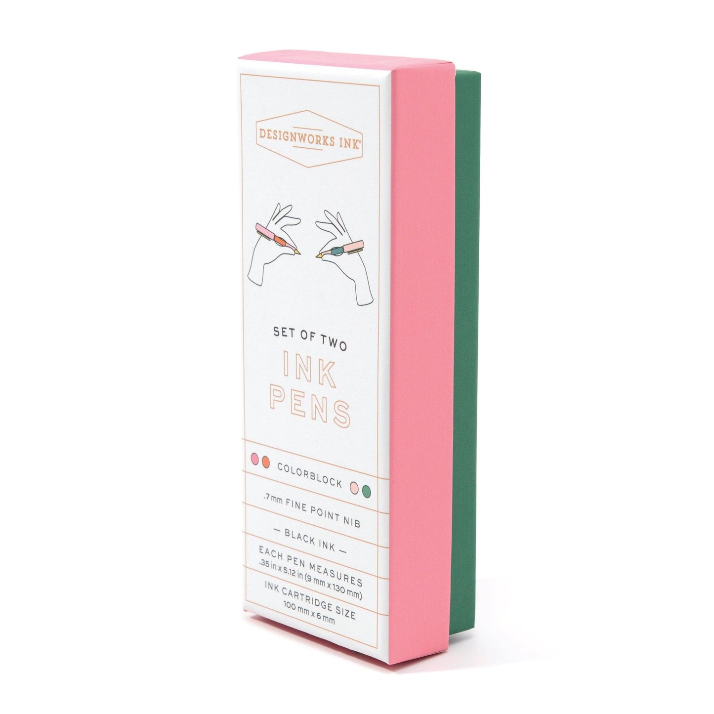 Designworks Ink Colour Block Pens - Red Orange&Green (Set 2)