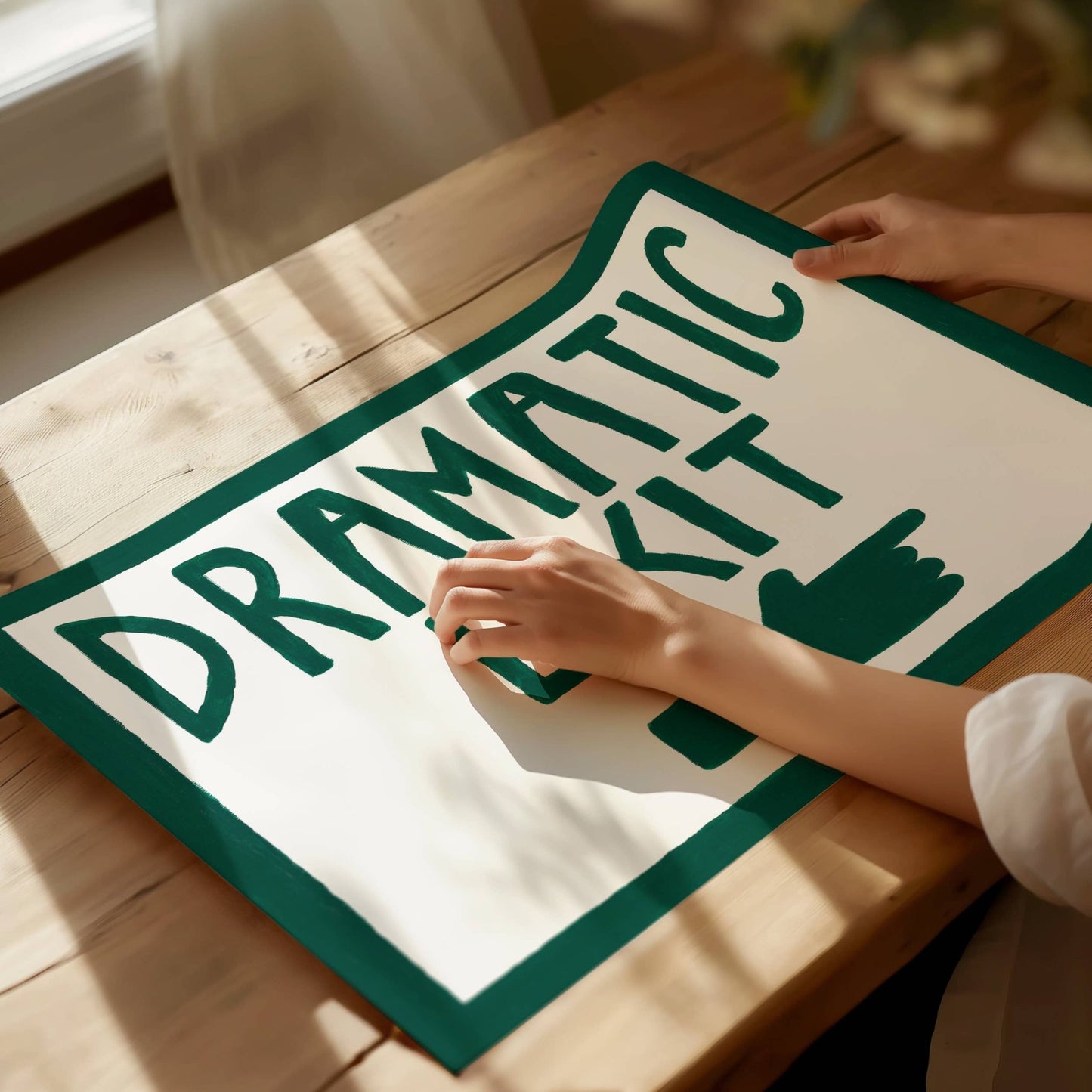 Dramatic Exit Hand Painted Print-
