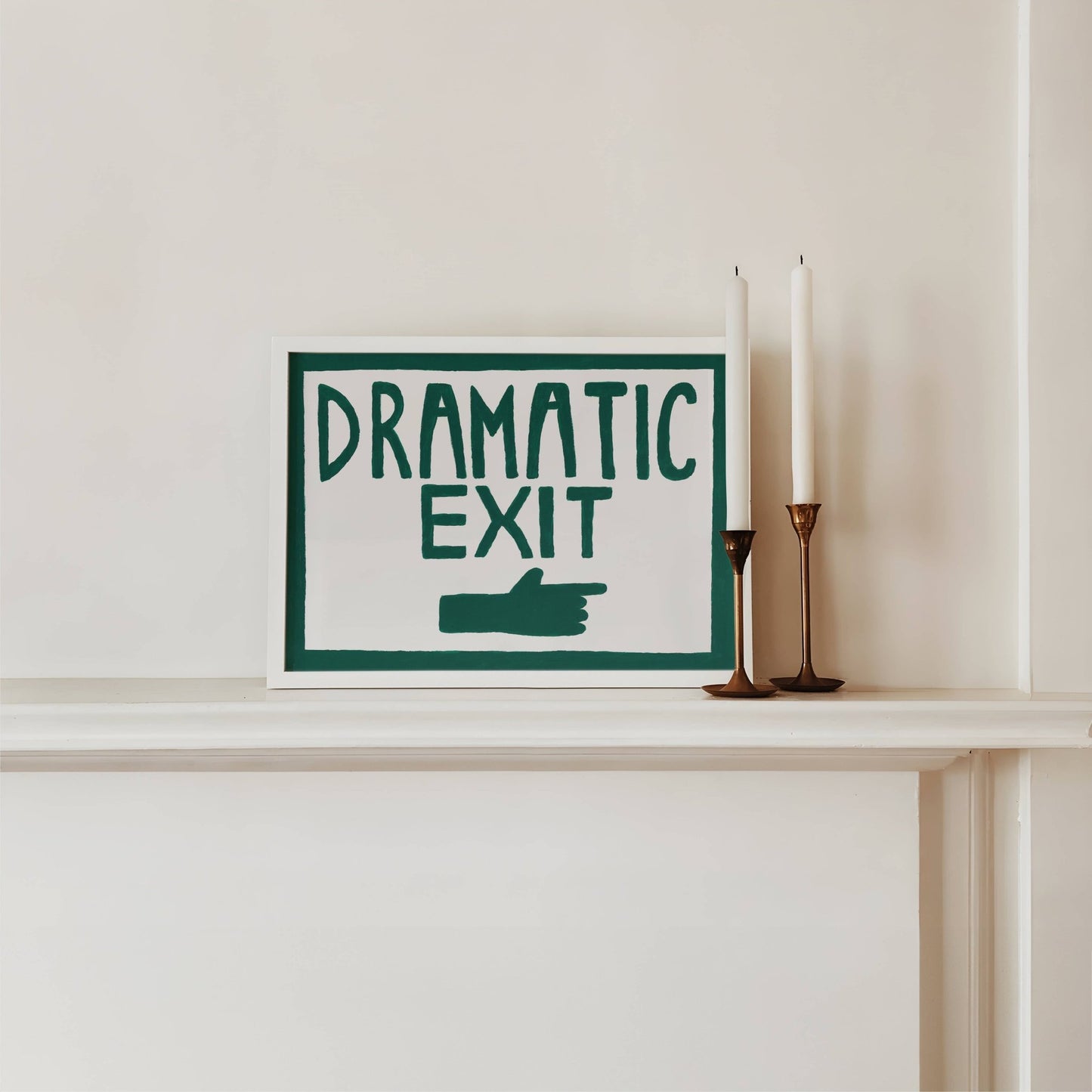 Dramatic Exit Hand Painted Print-