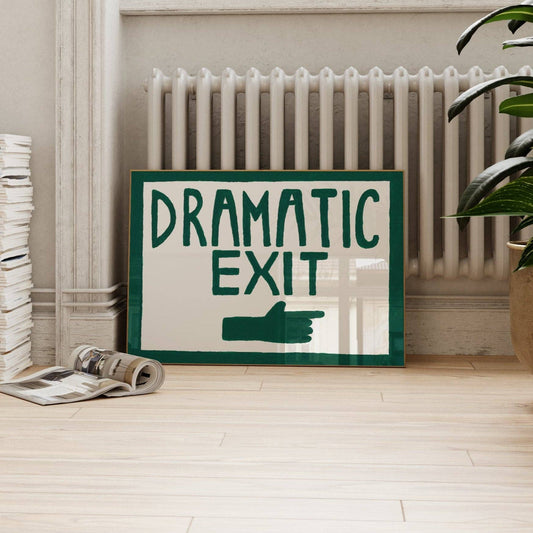 Dramatic Exit Hand Painted Print-