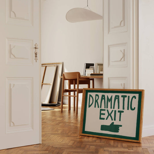 Dramatic Exit Hand Painted Print-