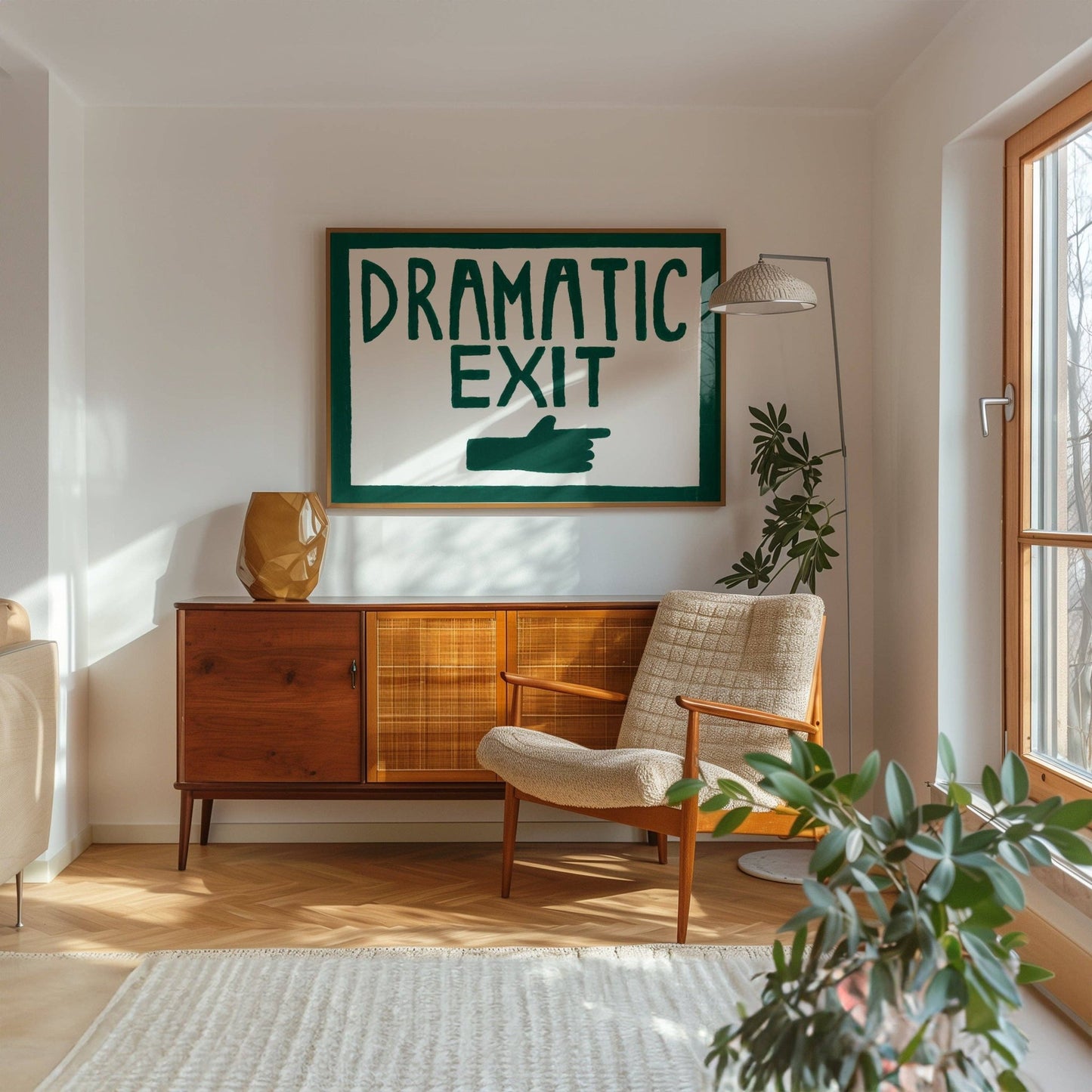 Dramatic Exit Hand Painted Print-
