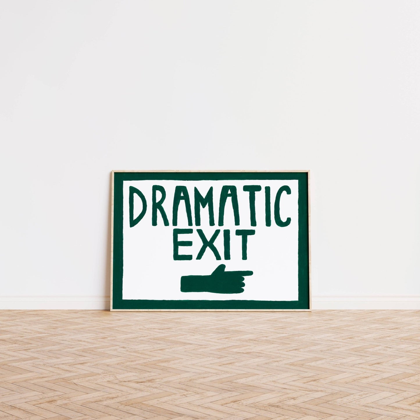 Dramatic Exit Hand Painted Print-