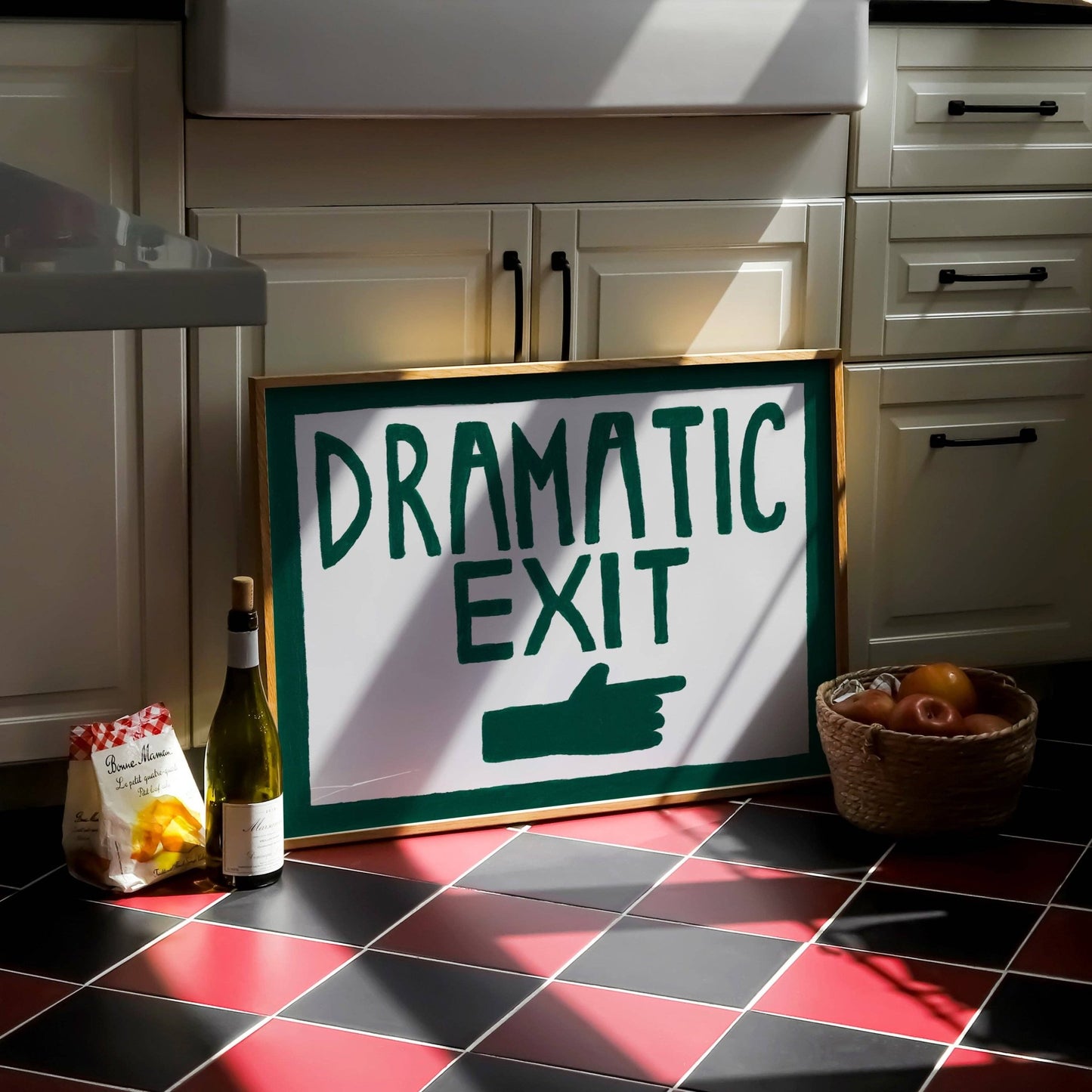 Dramatic Exit Hand Painted Print-