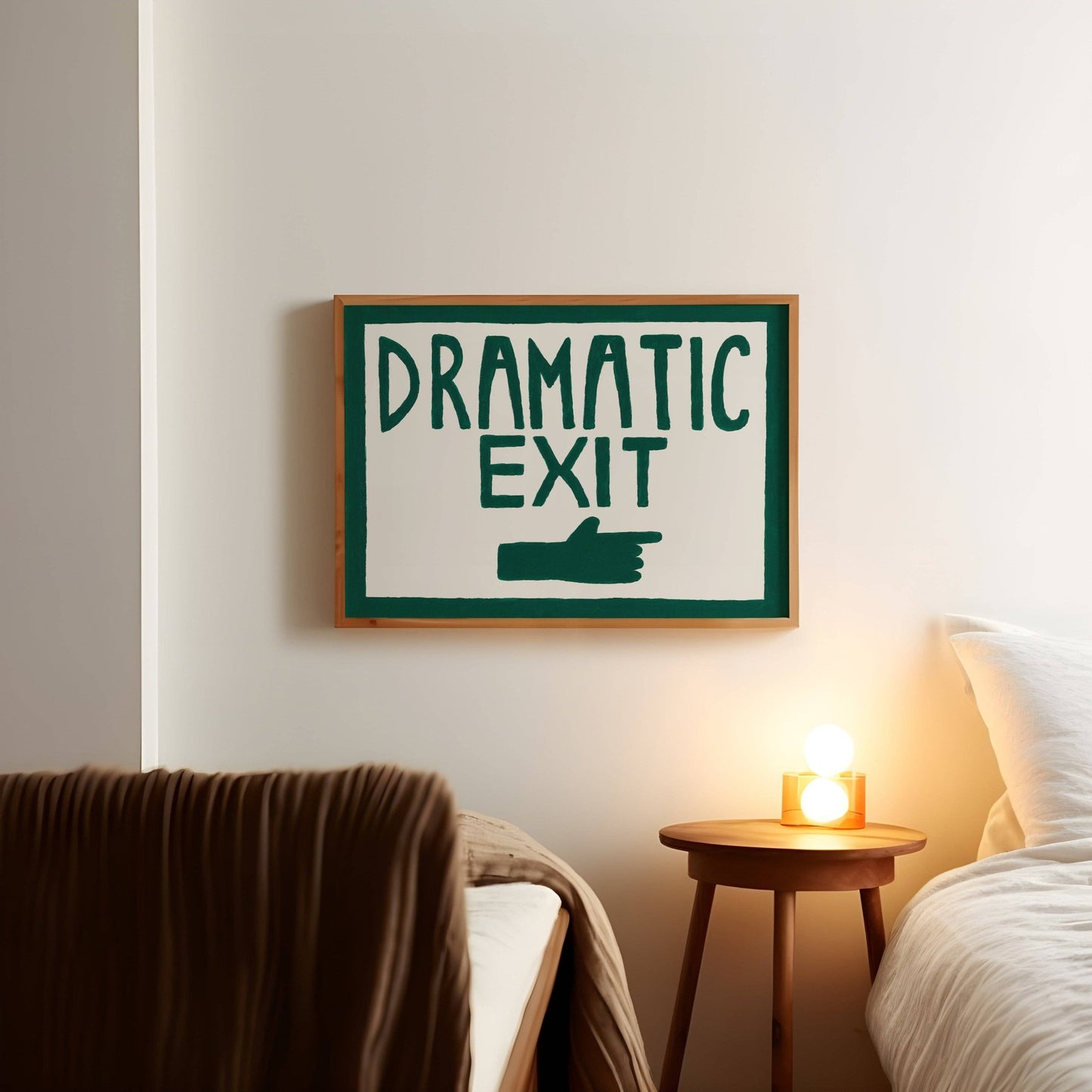Dramatic Exit Hand Painted Print-