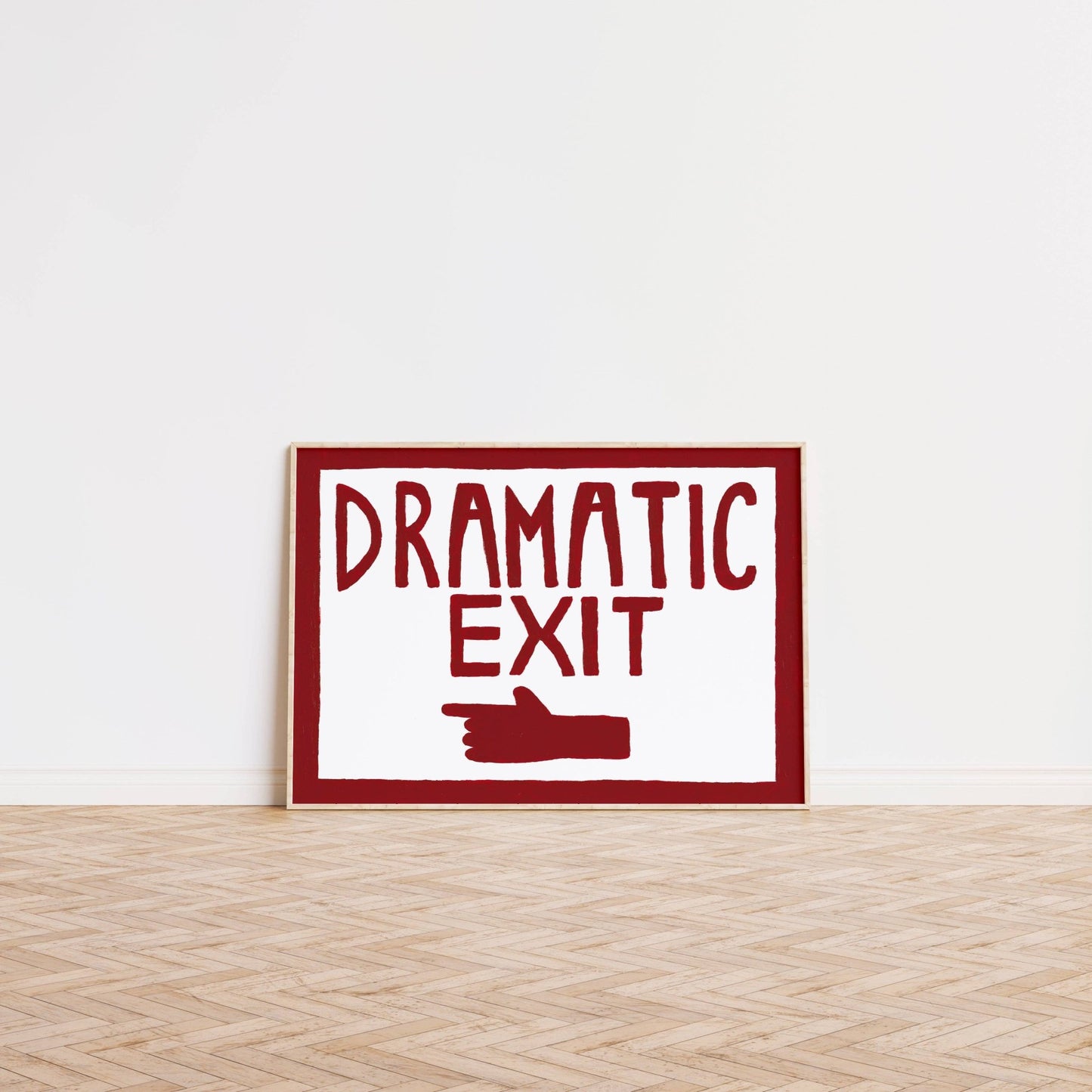 Dramatic Exit Pointing LEFT Poster