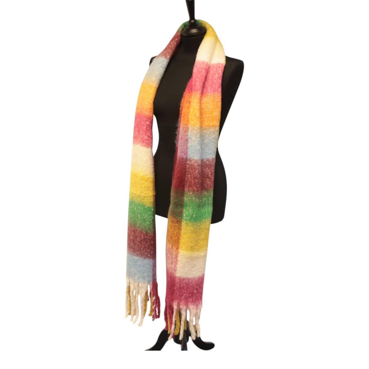 Rainbow Check Chunky Winter Scarf SW861
