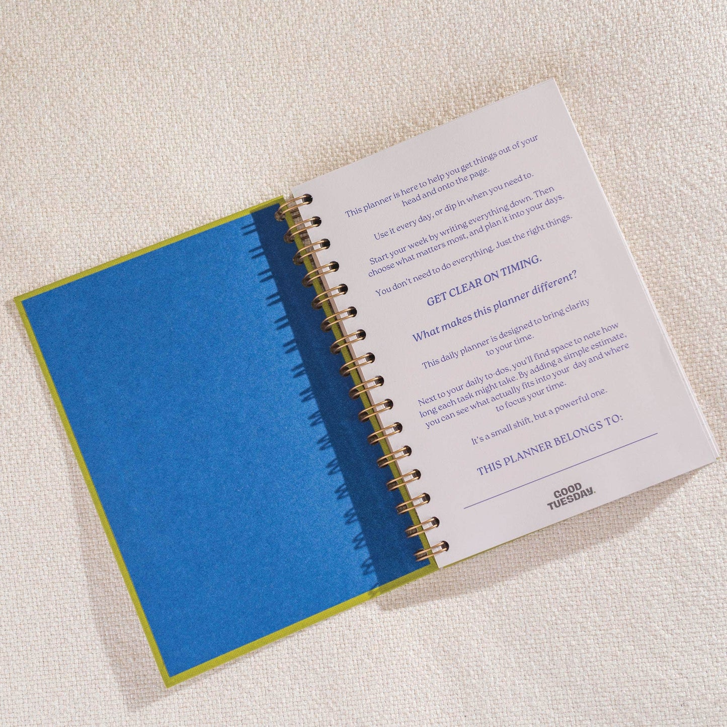 Daily Productivity Planner | Undated | Hardback | Matcha